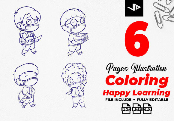 Back to School Coloring Book Characters