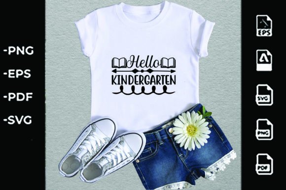 Back to School Svg Design, Hello Kinderga