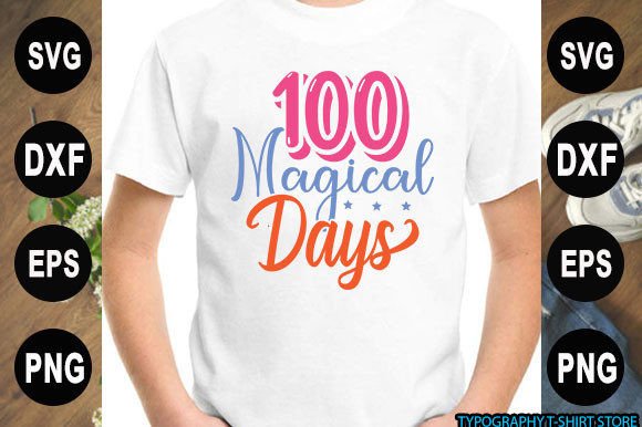 Back to School T-shirt Design, 100 Magic: A Creative Solution for the New Academic Year